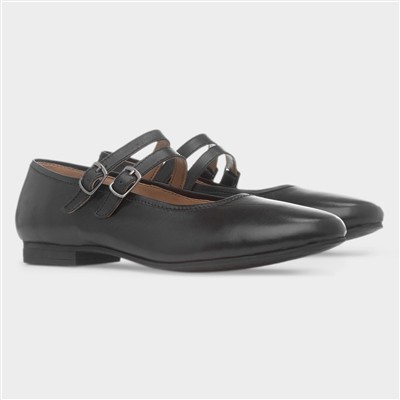 Nancy Womens Black Leather Shoe