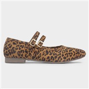 Hush Puppies Nancy Womens Brown Leopard Suede Shoe (Click For Details)