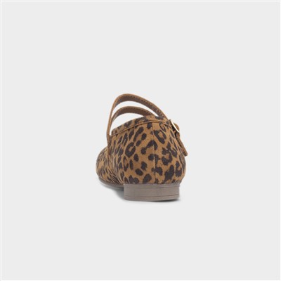 Nancy Womens Brown Leopard Suede Shoe