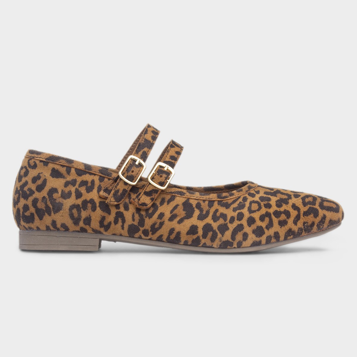 Nancy Womens Brown Leopard Suede Shoe