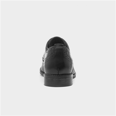 Natalia Womens Black Leather Brogue