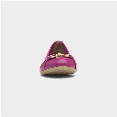 Womens Grape Leather Ballerina Shoe