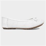 Hush Puppies Janelle Womens White Ballerina Shoe (Click For Details)