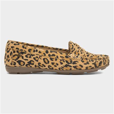 Margot Womens Leopard Leather Loafer