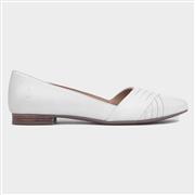 Hush Puppies Marley Womens White Leather Ballerina (Click For Details)