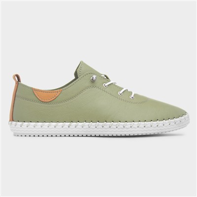 St Ives Womens Khaki Leather Casual Shoe