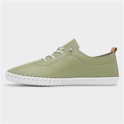 St Ives Womens Khaki Leather Casual Shoe