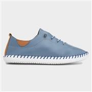 Lunar St Ives Womens Blue Leather Shoe (Click For Details)
