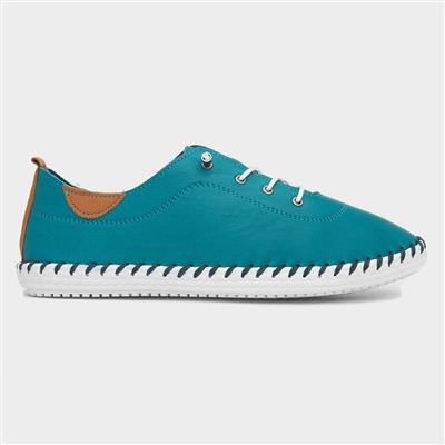 St Ives Womens Teal Leather Shoe