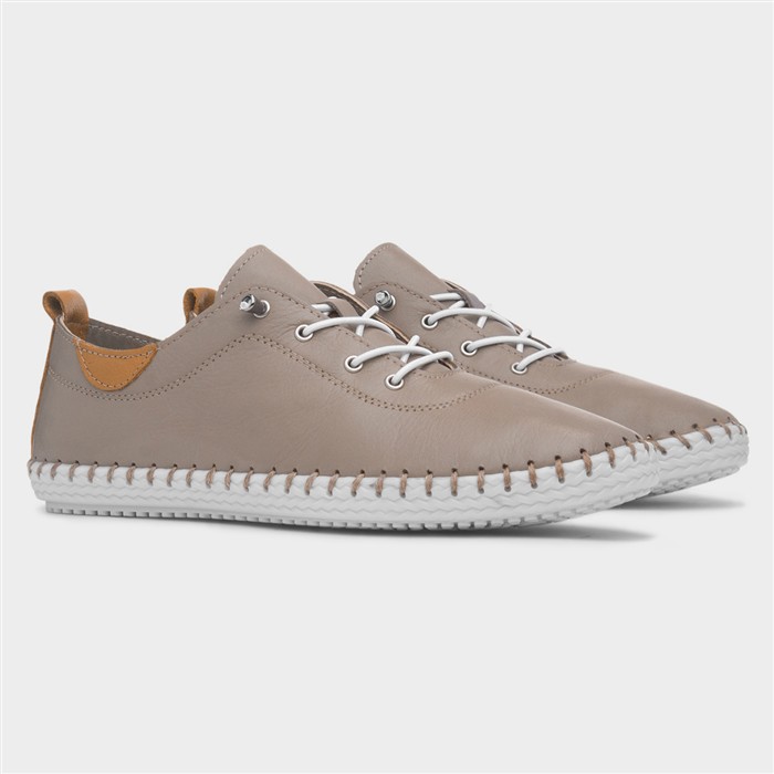 St. Ives Womens Taupe Leather Casual Shoe