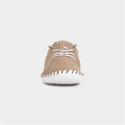 St. Ives Womens Taupe Leather Casual Shoe