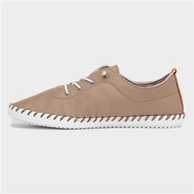 St. Ives Womens Taupe Leather Casual Shoe
