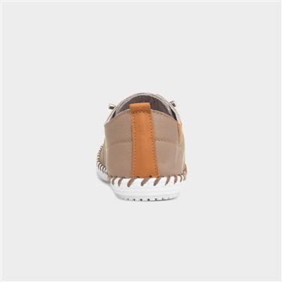 St. Ives Womens Taupe Leather Casual Shoe