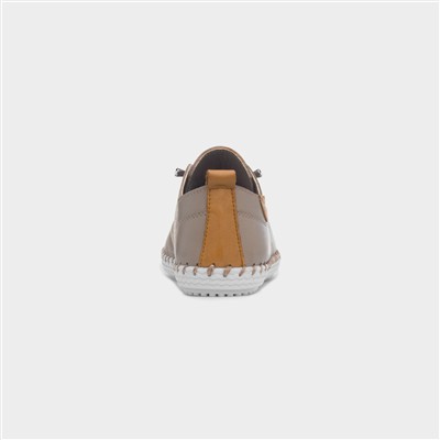 St. Ives Womens Taupe Leather Casual Shoe