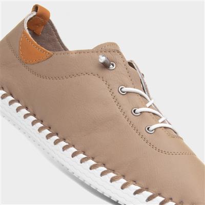 St. Ives Womens Taupe Leather Casual Shoe