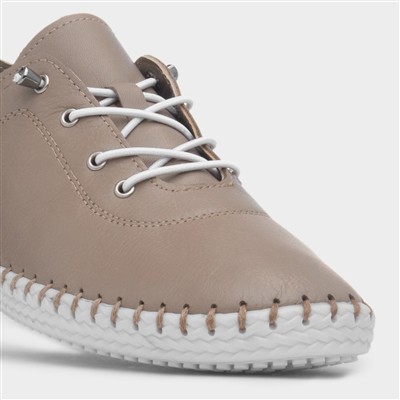 St. Ives Womens Taupe Leather Casual Shoe