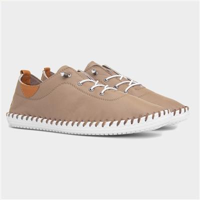 St. Ives Womens Taupe Leather Casual Shoe