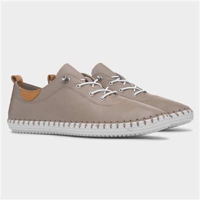 St. Ives Womens Taupe Leather Casual Shoe