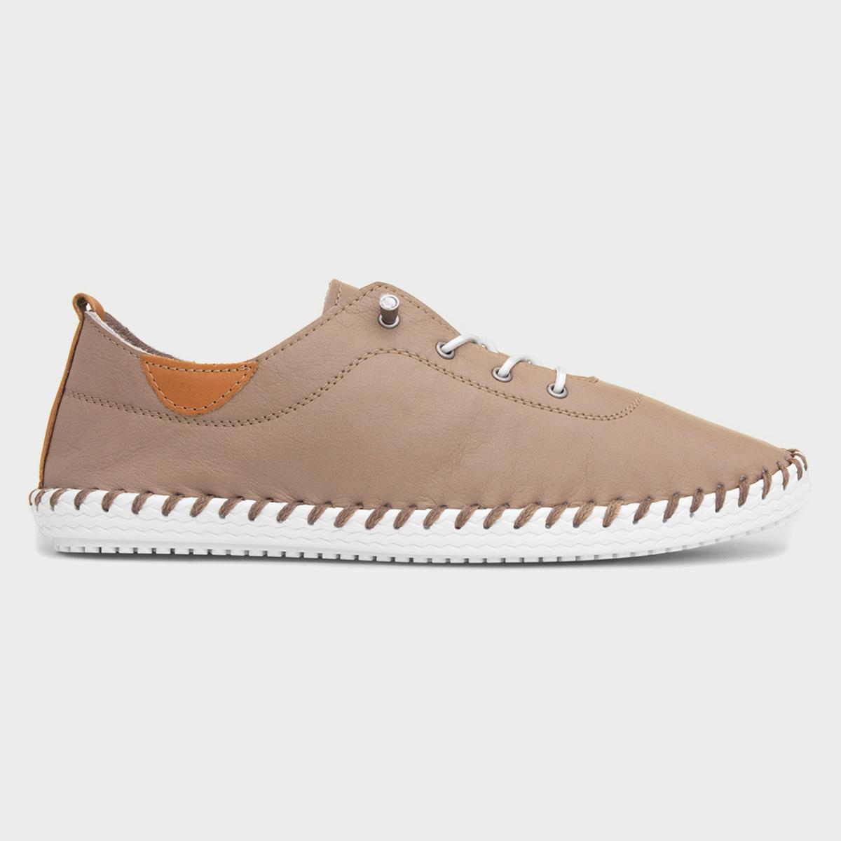 St. Ives Womens Taupe Leather Casual Shoe