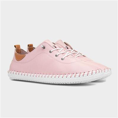 St Ives Womens Baby Pink Leather Casual Shoe