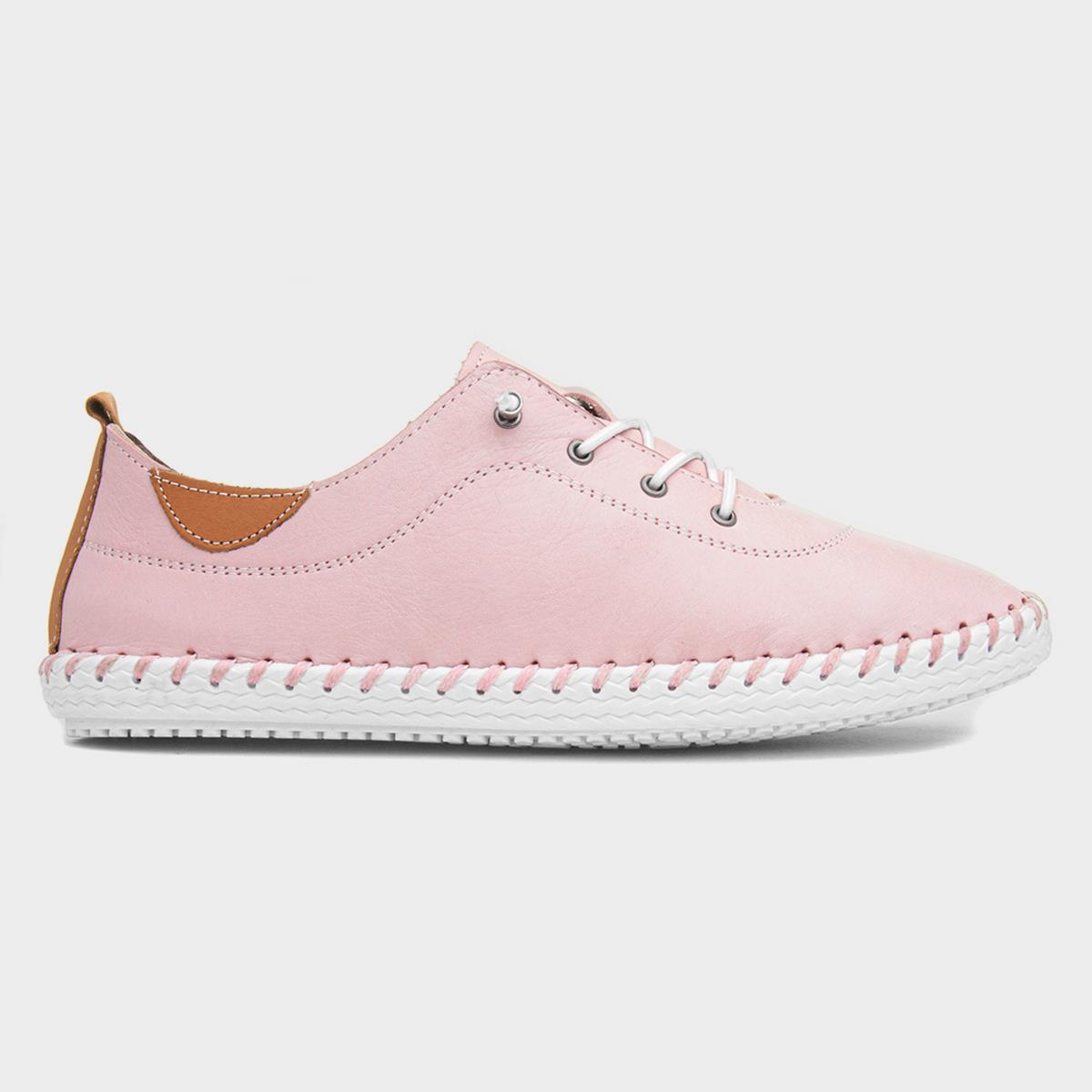 St Ives Womens Baby Pink Leather Casual Shoe