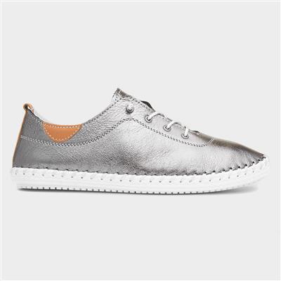 St. Ives Womens Pewter Metallic Leather Shoe