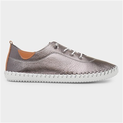 St. Ives Womens Pewter Metallic Leather Shoe