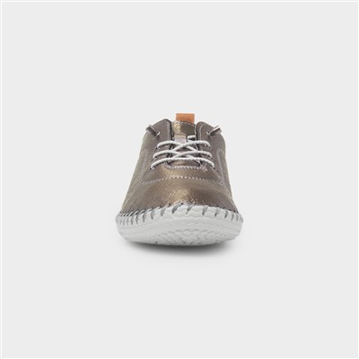 St. Ives Womens Pewter Metallic Leather Shoe