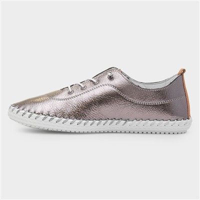 St. Ives Womens Pewter Metallic Leather Shoe