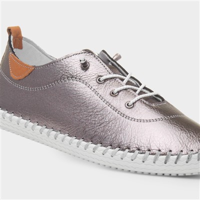 St. Ives Womens Pewter Metallic Leather Shoe