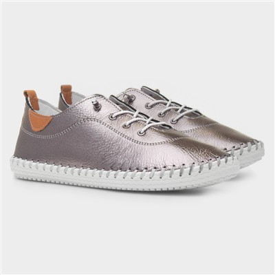 St. Ives Womens Pewter Metallic Leather Shoe