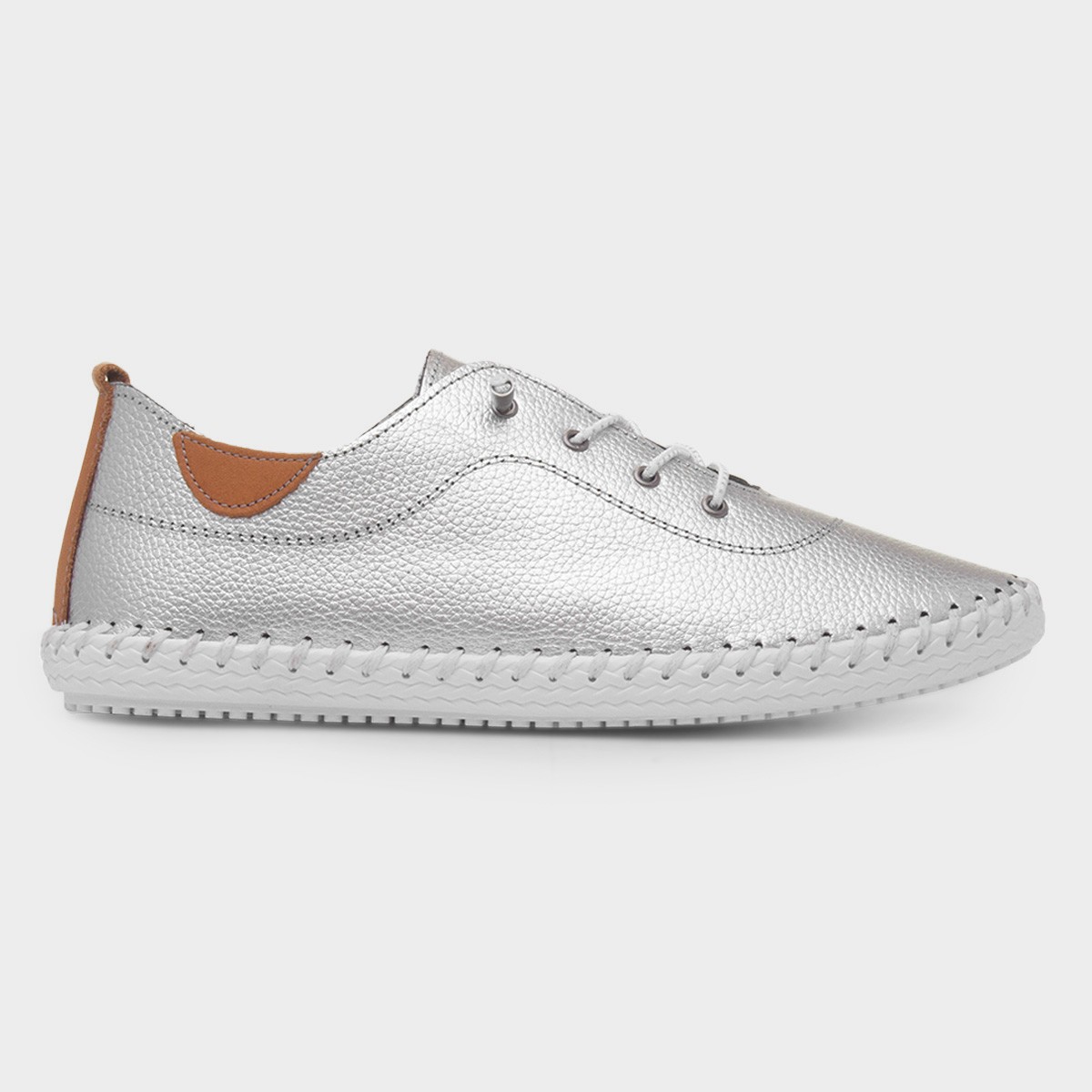 St Ives Womens Metallic Leather Casual Shoe