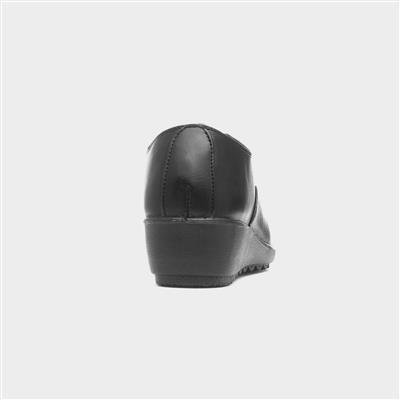 Bianca Womens Black Casual Wedge Shoe