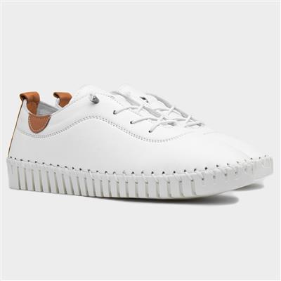 Flamborough Womens White Leather Shoe