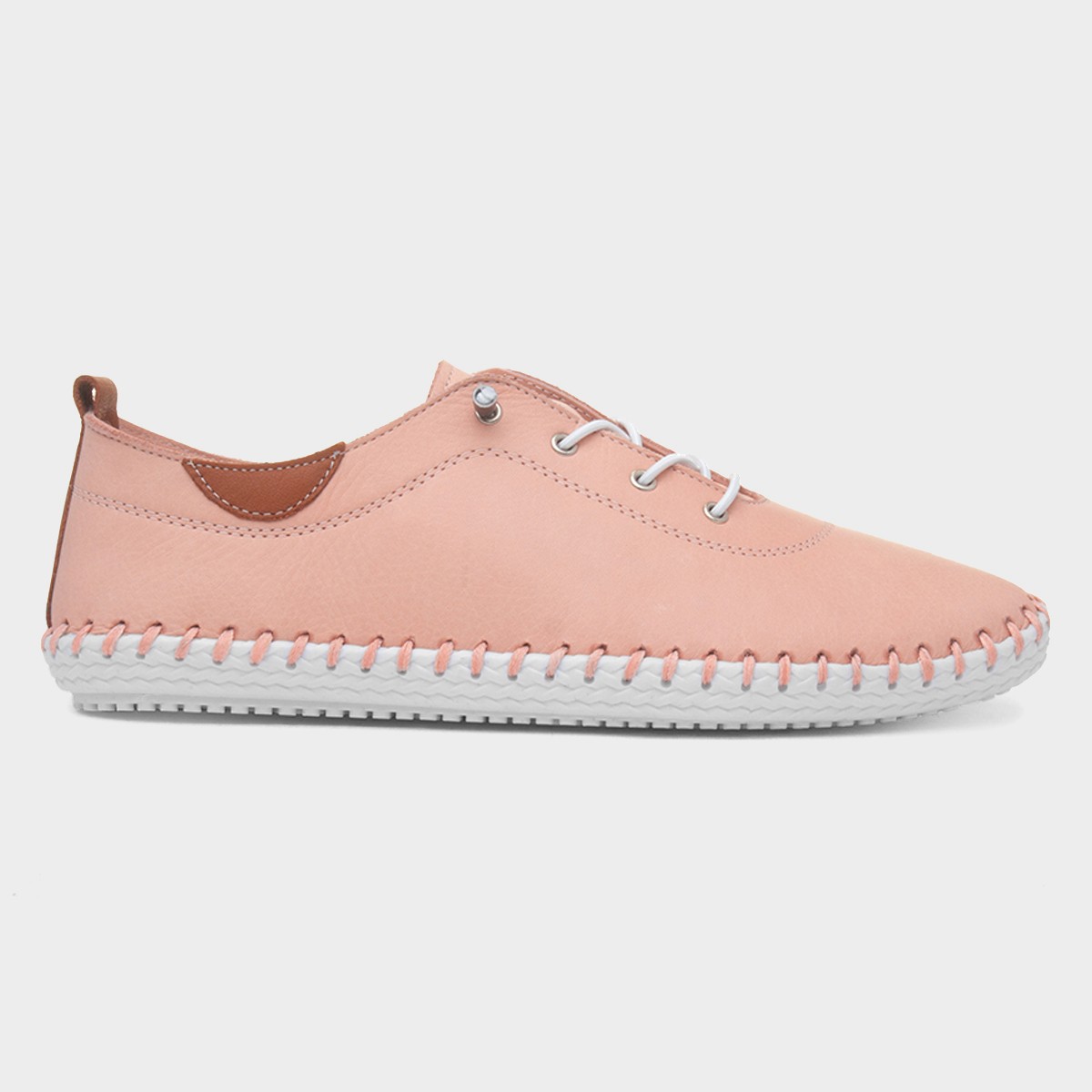 St Ives Womens Salmon Leather Casual Shoe