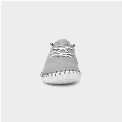 St Ives Womens Light Grey Leather Shoe