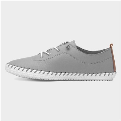 St Ives Womens Light Grey Leather Shoe