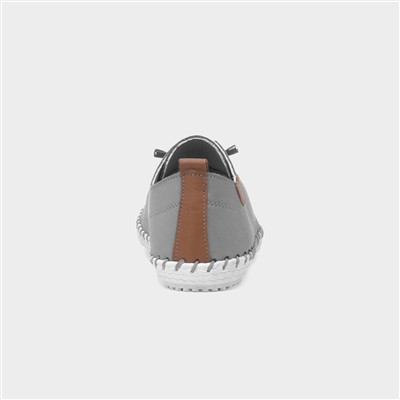 St Ives Womens Light Grey Leather Shoe
