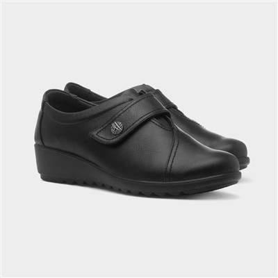 Mia Womens Black Easy Fasten Shoe