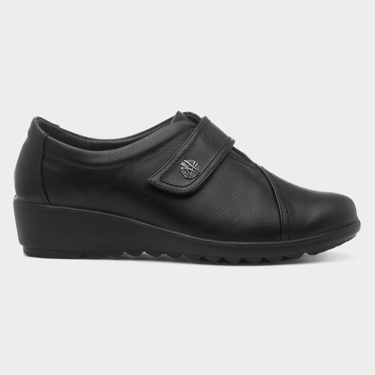 Mia Womens Black Easy Fasten Shoe