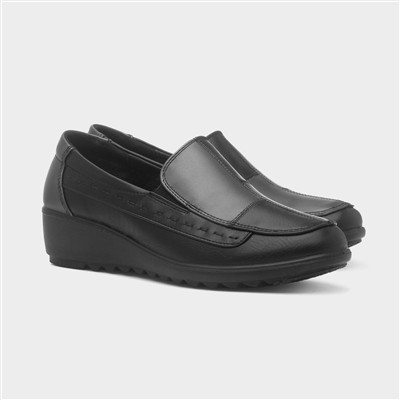 Tuesday Womens Black Wedge Shoe