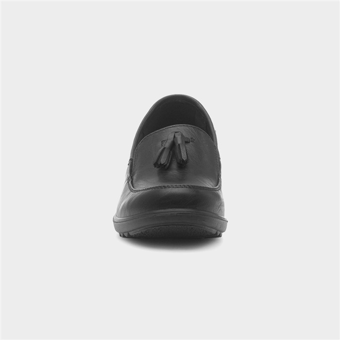 Tracy Womens Black Wedge Loafer Shoe