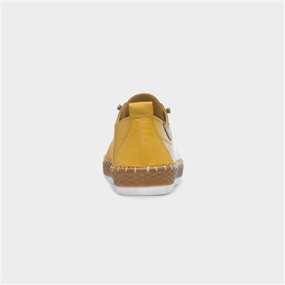 Evie Womens Mustard Casual Leather Shoe
