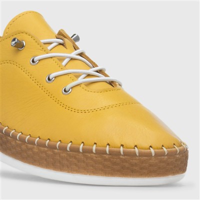 Evie Womens Mustard Casual Leather Shoe