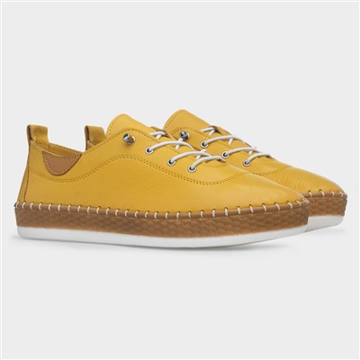 Evie Womens Mustard Casual Leather Shoe