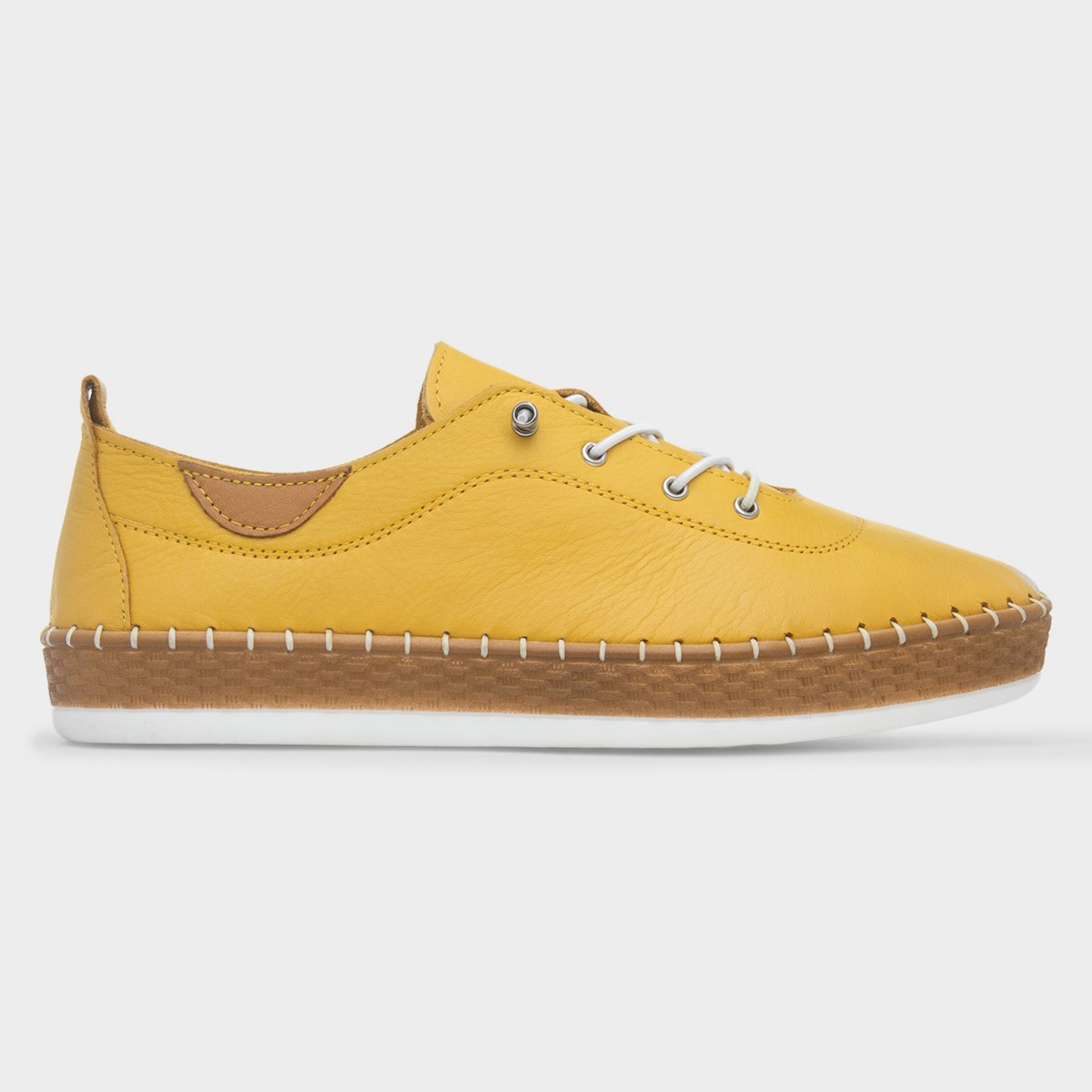 Evie Womens Mustard Casual Leather Shoe