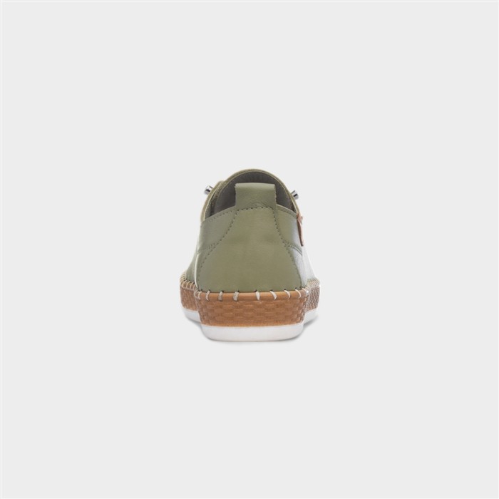 Evie Womens Khaki Casual Leather Shoe