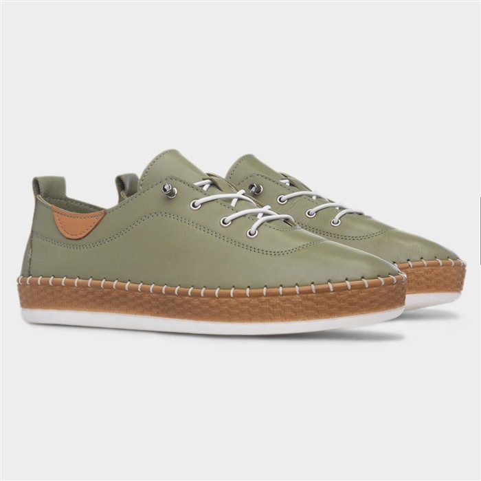 Lunar Evie Womens Khaki Casual Leather Shoe-12923 | shoezone
