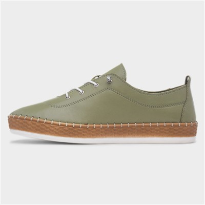 Evie Womens Khaki Casual Leather Shoe