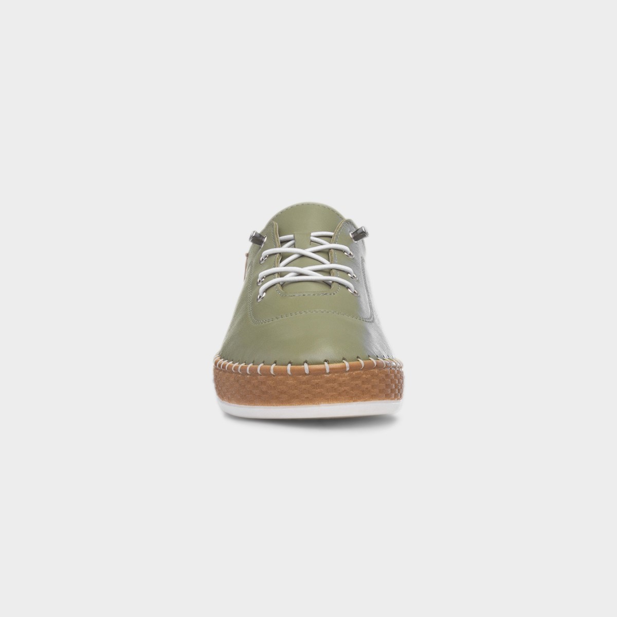 Lunar Evie Womens Khaki Casual Leather Shoe-12923 | shoezone